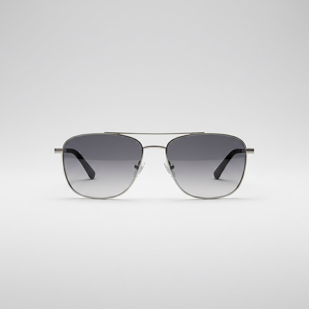 Bluetooth glasses with features listed on a gray background